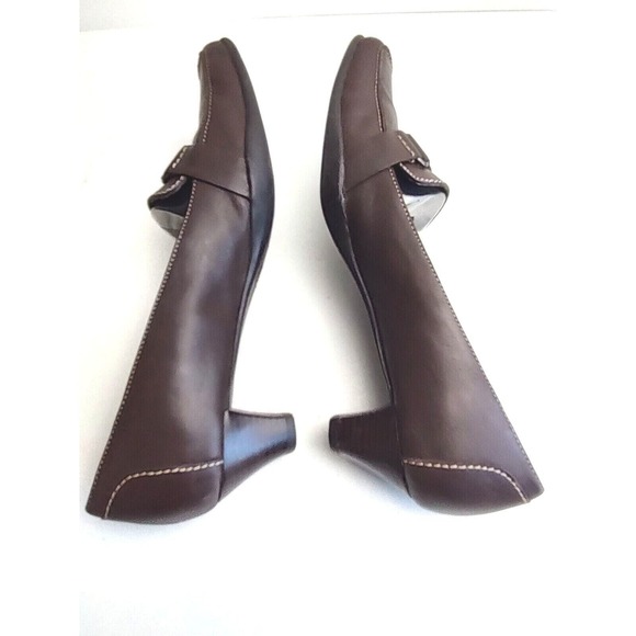 Aerosoles Latch Box Shoes Women's Size US 9‎ M Loafer W/Heel Brow Leather Upper - Picture 5 of 9